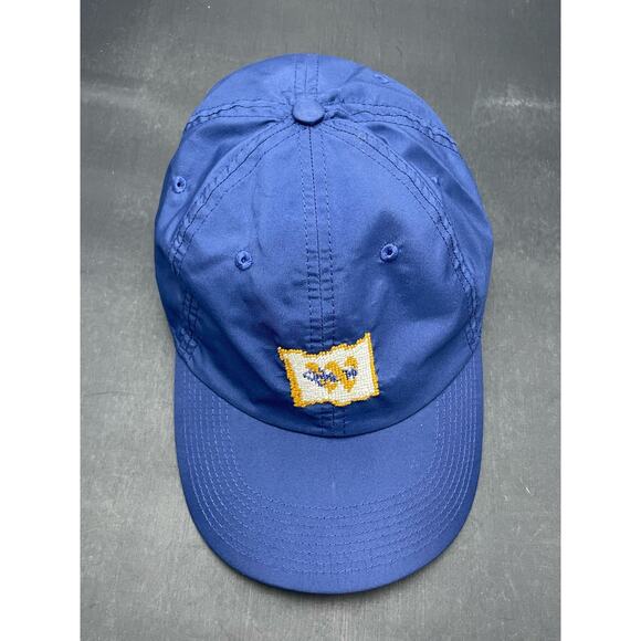 Smathers & Branson Gold w/ Key Fish Needlepoint Blue Baseball Hat Rare - Picture 3 of 7